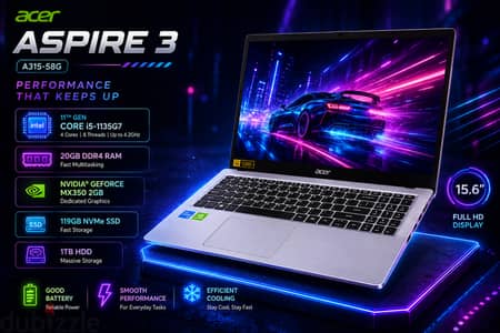 لاب توب | Acer Aspire 3 A315-58G | i5 11th | 20GB RAM | MX350 2GB