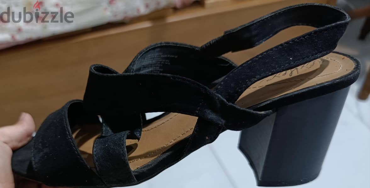  Black Suede Open-Toe Heels  2
