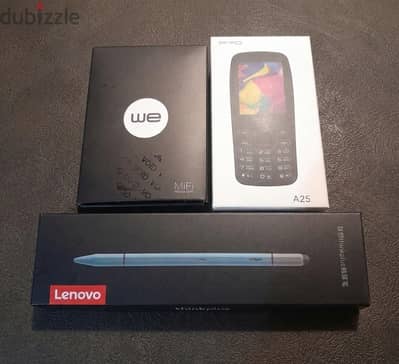 قلم شاشة لمس lenovo + جهاز تلفون pro A25  + مودم ماي فاي we