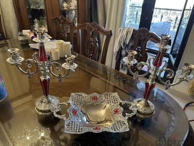 شمعدان وطبق فاكهة للبيع
