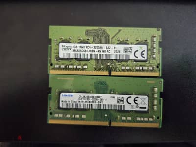 2x 8GB DDR4 3200MHz Laptop RAM (SODIMM) - SK Hynix & Samsung