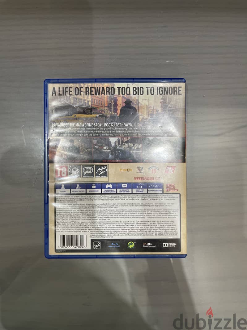 Mafia definitive edition PS4 used 2