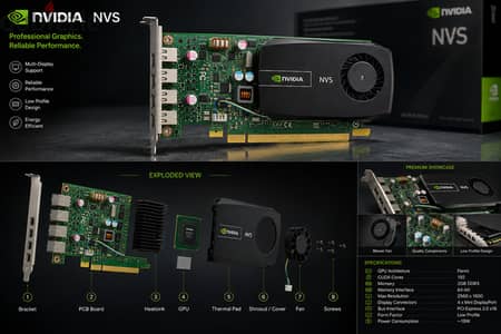 NVIDIA NVS 510 2GB DDR3 | كارت شاشة احترافي 4 مخارج | بحالة ممتازة