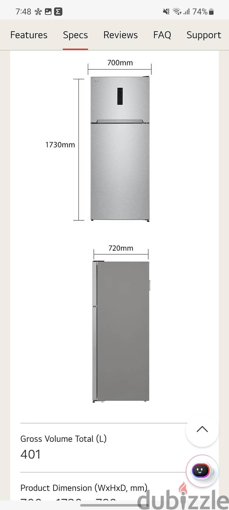 LG 401L Refrigurator 2