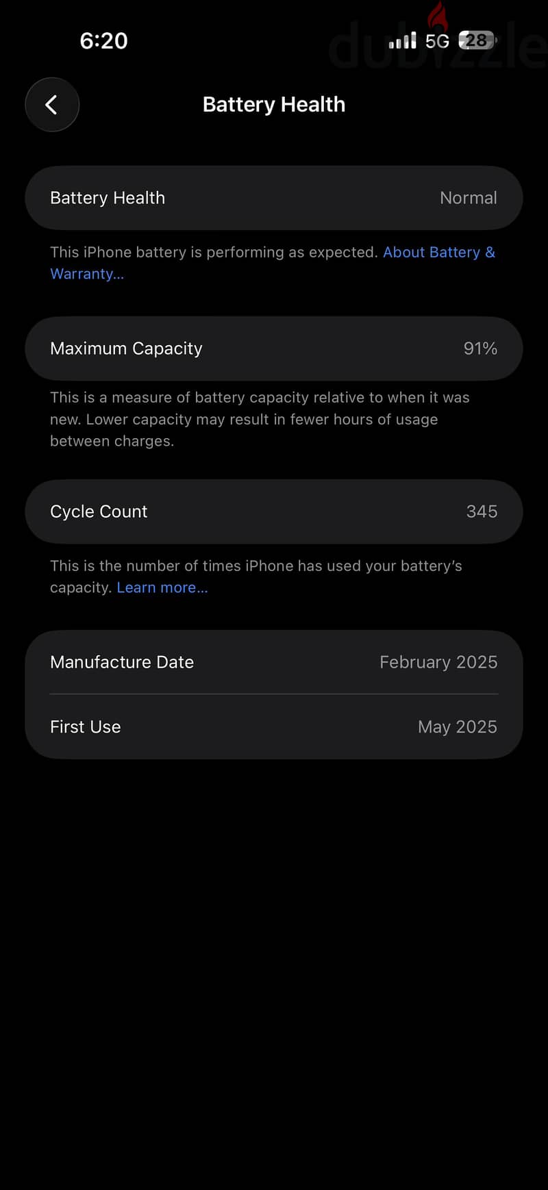 IPhone 16 Pro Max 256 Battery  91% 3