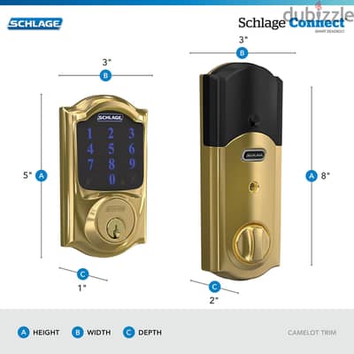 قفل باب ذكي Schlage Connect Smart Deadbolt + مقبض ويد الباب