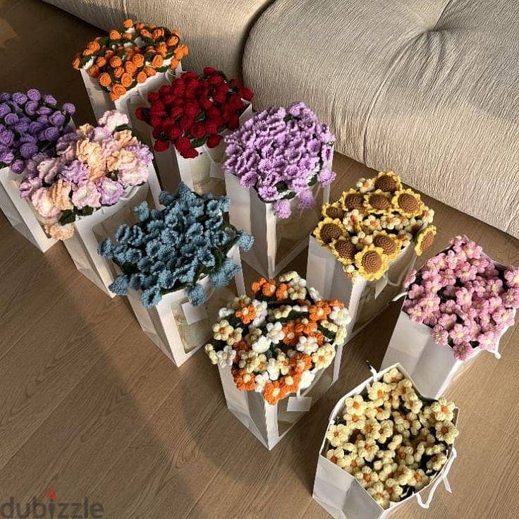 crochet flower bouquet 7