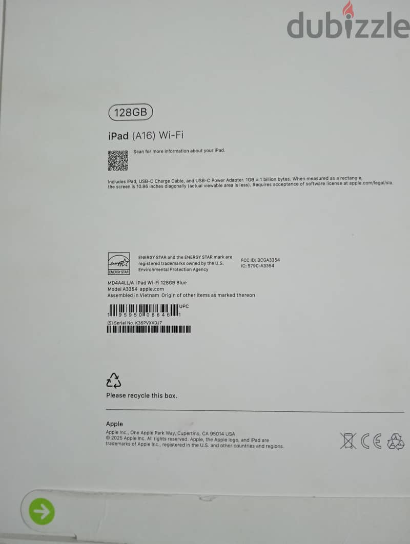 apple iPad A16 WiFi 1