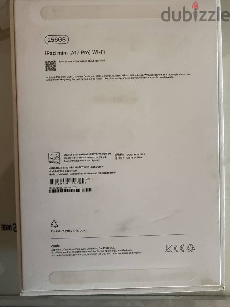 iPad Mini 7 256GB بحالة الجديد تماماً (استخدام أقل من شهر) 2