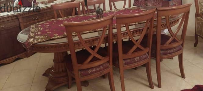 غرفة سفرة كلاسيك فخمة خشب زان | Classic Dining Room Set