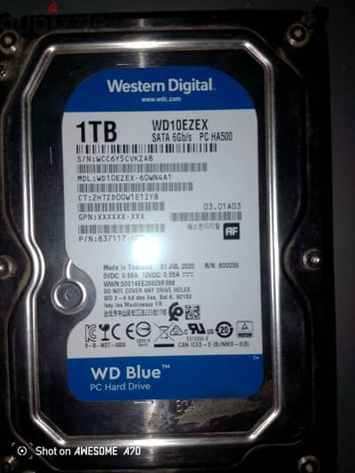 هارد ديسك 1تيرا HDD هلثي 100/100