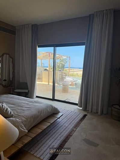 شاليه دبل فيو على البحر+لاجون (3غرف )للبيع فى رمله راس الحكمه  بجوار الماظة وسوديك Ramla North Coast Ras El Hekma