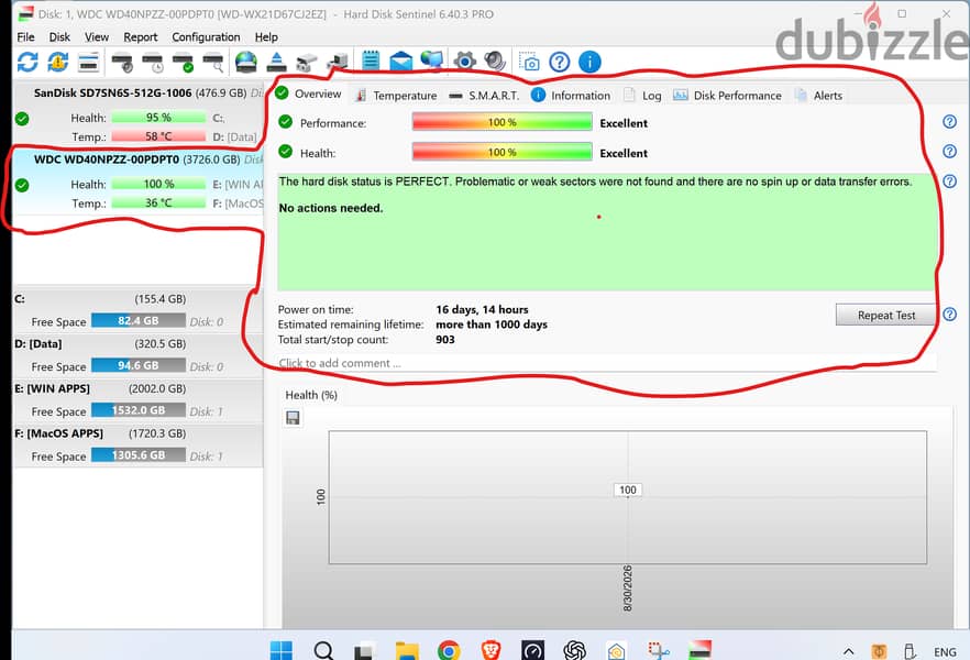Transcned StoreJet 4TB Heath 100% 1
