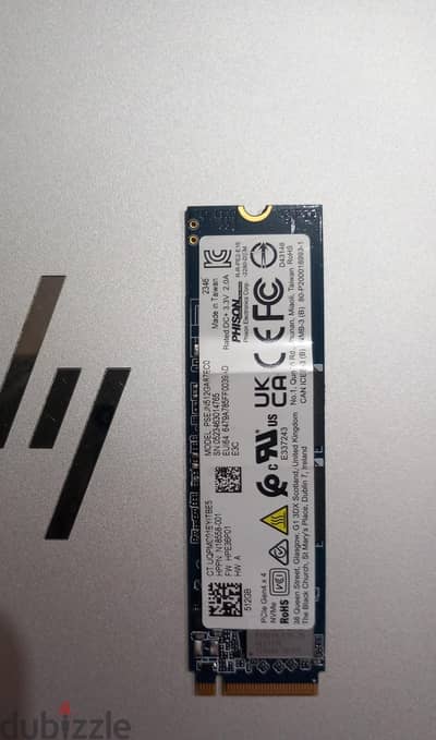 Nvme Phision 512 Gen 4.0 x4 سرعه فائقه