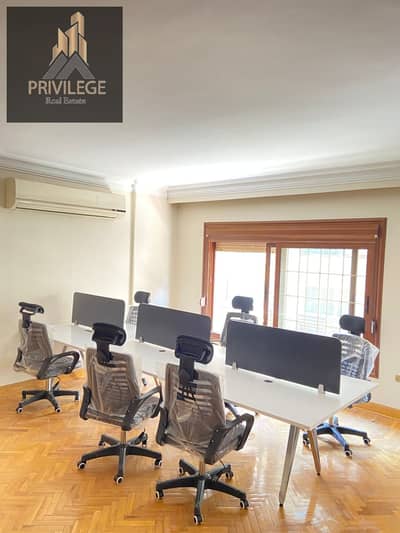 Administrative headquarters for rent on Nasr Street, New Maadi, furnished and air-conditioned, large space and practical, suitable for all activities