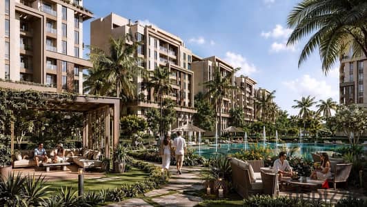 Apartment 123m with 3 rooms, one of them a master, overlooking lakes and an open landscape view, with an upfront payment of only 400,000 and equal installments of 27,000 for 11 years without down payments in a compound on Central Park