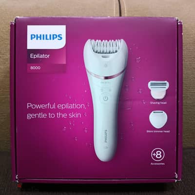 philips epilator series 8000 استعمال خفيف جدًا كالجديد