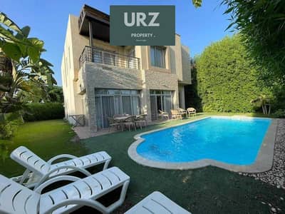 Luxury corner townhouse villa fully finished +Private pool installment over 15 years without interest on the Suez and Ismailia desert road next to Sodic and Al Jamala for sale