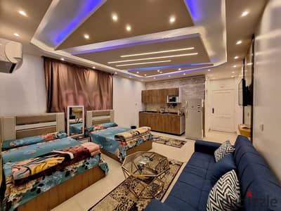 Fully furnished, air-conditioned hotel-style studio with all modern appliances, in a prime location in Nasr City on Abbas El Akkad Street and near Cit
