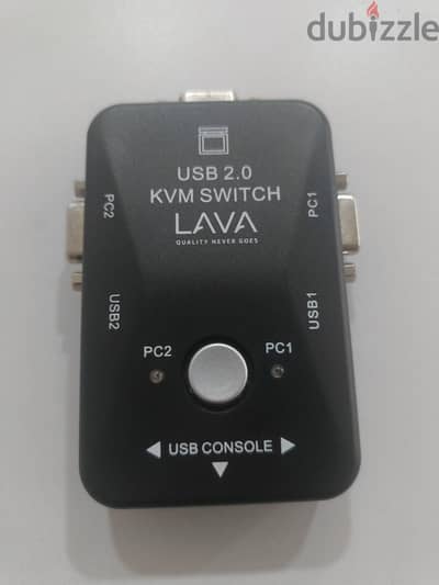 مفتاح تحكم USB 2.0 KVM Switch ماركة LAVA (للتحكم في جهازين كمبيوتر بشا