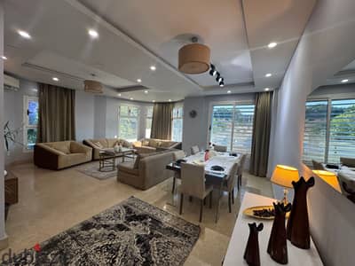 For rent, furnished apartment, fourth tourist area, 220 m, distinctive location, and luxurious furniture