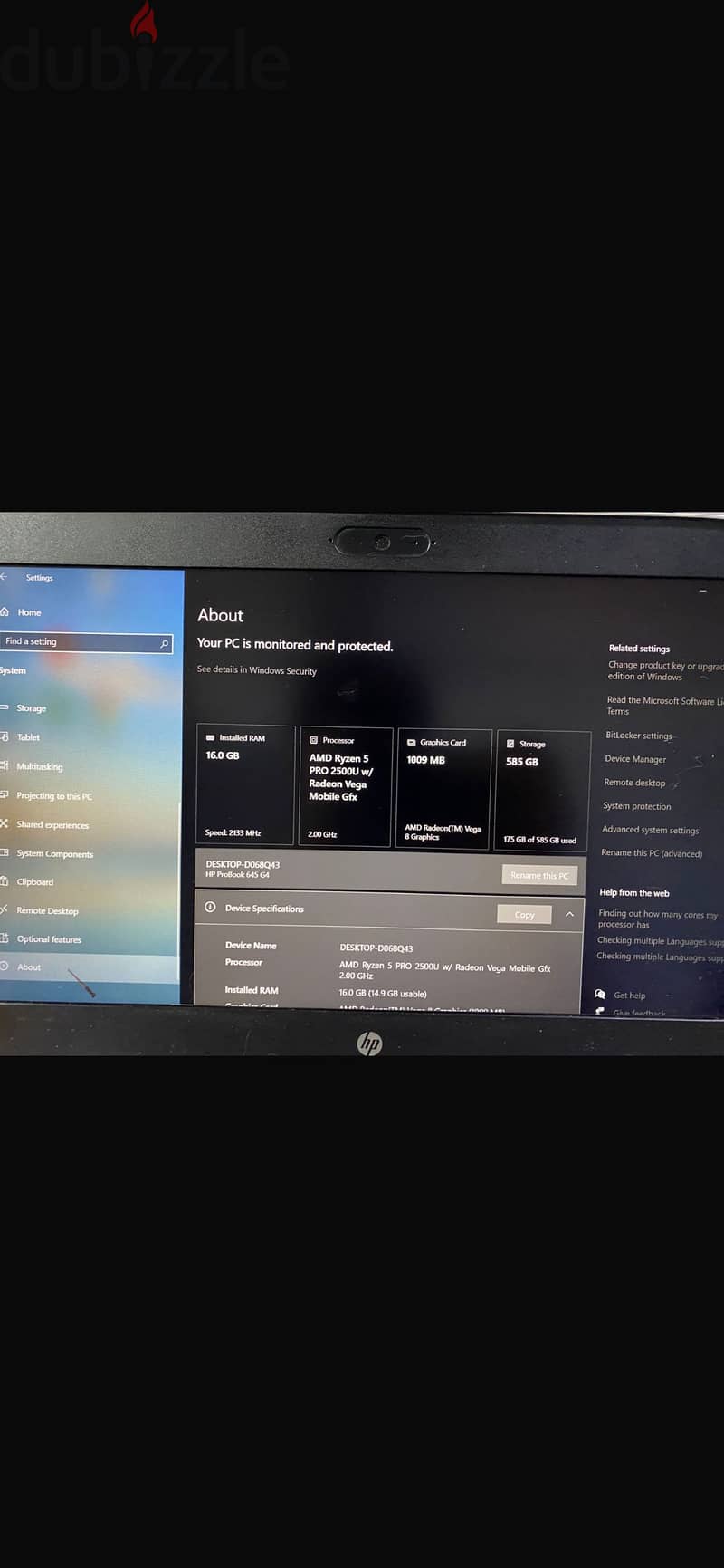 Hp pro book 645 g4 1