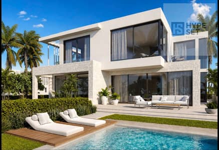 Fully finished chalet with a garden for sale with a down payment and installment plan overlooking the lagoon at The Waterway, North Coast
