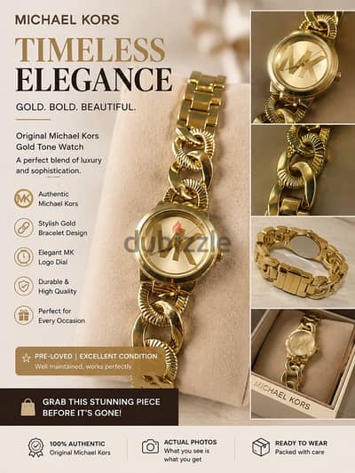 MK women watch gold