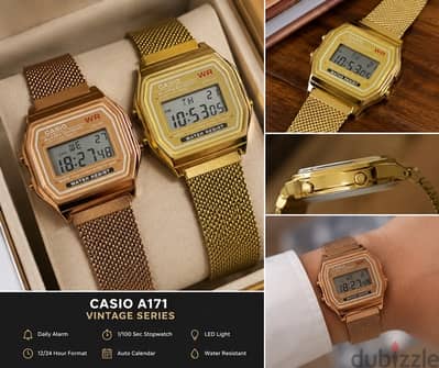 casio rose gold/ gold digital watch