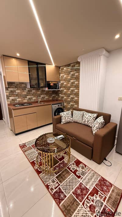 Fully furnished, air-conditioned hotel-style studio with all modern appliances, in a prime location in Nasr City on Abbas El Akkad Street and near Cit
