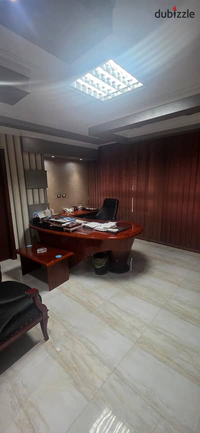 Office for rent furnished main street Heliopolis area 550 meters 5 minutes Nasr City and Sheraton and the Fifth Settlement