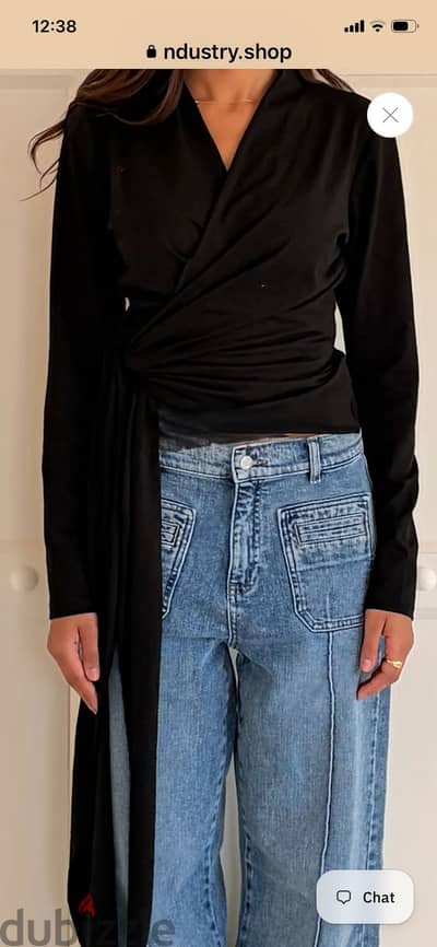 Black wrap blouse