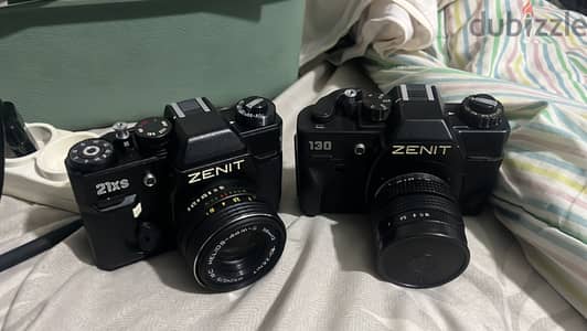 2 Vintage Zenit Film Cameras – Zenit 21XS + Zenit 130 + Lenses