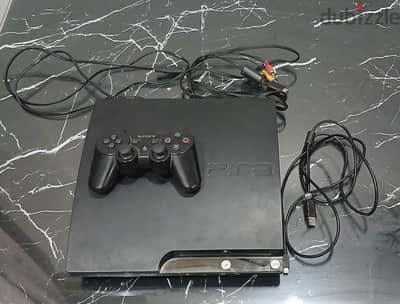 PS3 Slim 320GB متعدل + دراع + AV حالة كويسة - كابل