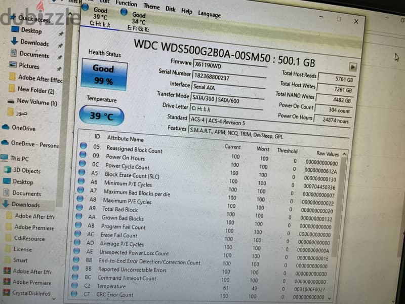 Ssd 500GB 99% 1