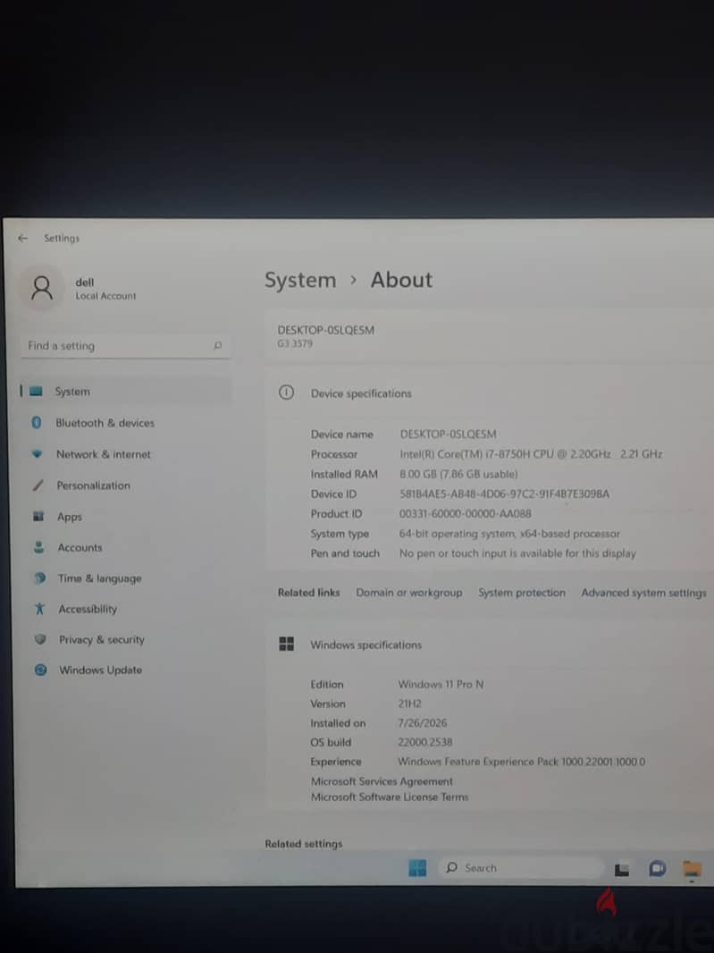 laptop Dell G3 3579 3