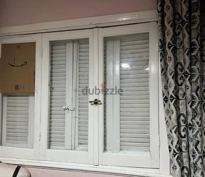 2 شباك خشب عرض 150