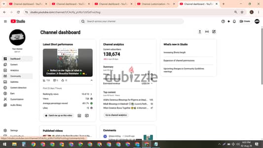 قناة يوتيوب 138000 مشترك مفعلة دخل
