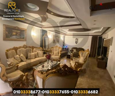 For sale: Ground floor apartment, 220m², super deluxe finishing, in the second district - 6th of October, prime location near Al-Ghazi Mall and Al-Hos