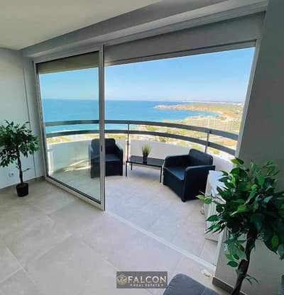 recive u chalet first row 70k per month rent+1st row on sea +panorama sea view+ultra lux finished prime location min to alamein tower+mazarine +marina