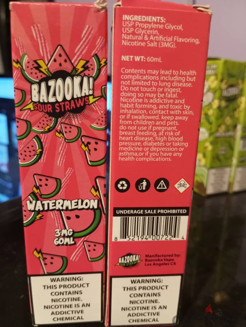 Premium Bazooka Sour Straws Original 3
