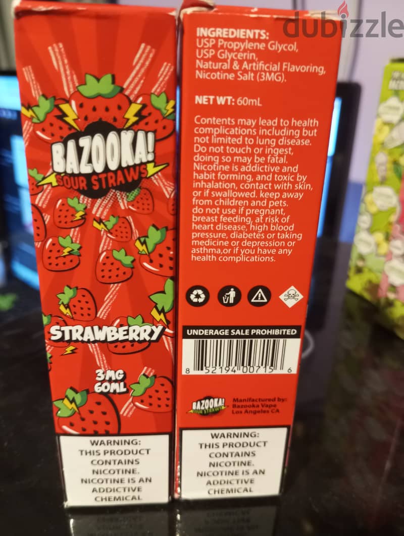 Premium Bazooka Sour Straws Original 4