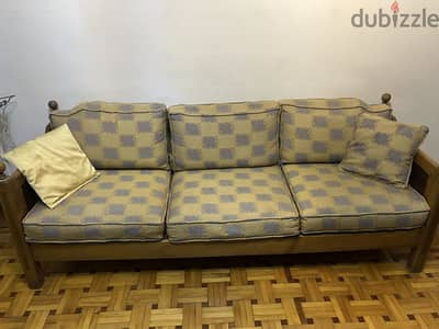 انتريه خشب زان ماسيف عمولة ممتاز|Vintage Solid Beech Wood Sofa Set