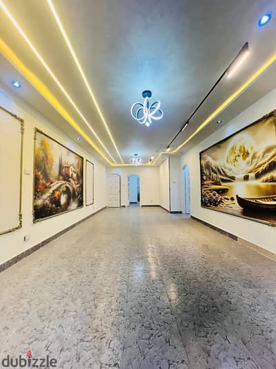 Apartment in Al-Ajmi, Al-Nakheel Beach, sixth building from the sea, behind Dar Al-Difa' Hotel, luxurious and very distinctive finishing, residential location