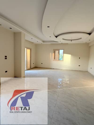 Ultra-super-luxurious apartment for rent, first occupancy, in a prime location in South Academy Villas (B), with elevator, overlooking a garden, near