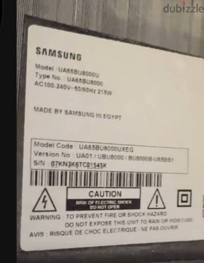 Samsung 65” BU8000 4K Smart