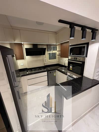 Ground floor apartment with garden for rent, fully furnished, in Phase 9 of Al Rehab 2. First occupancy, 92 sq m + 50 sq m garden, fully furnished wit