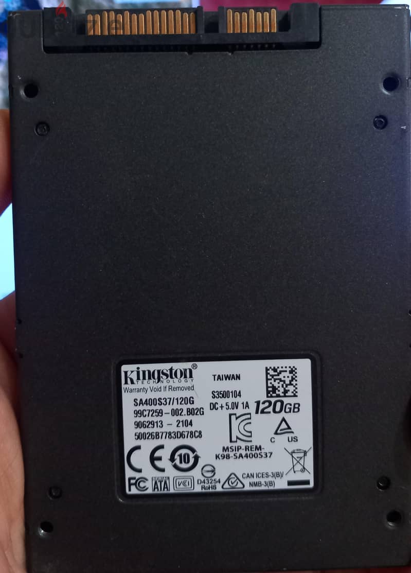 Ssd Kingston 120 health 100% 1