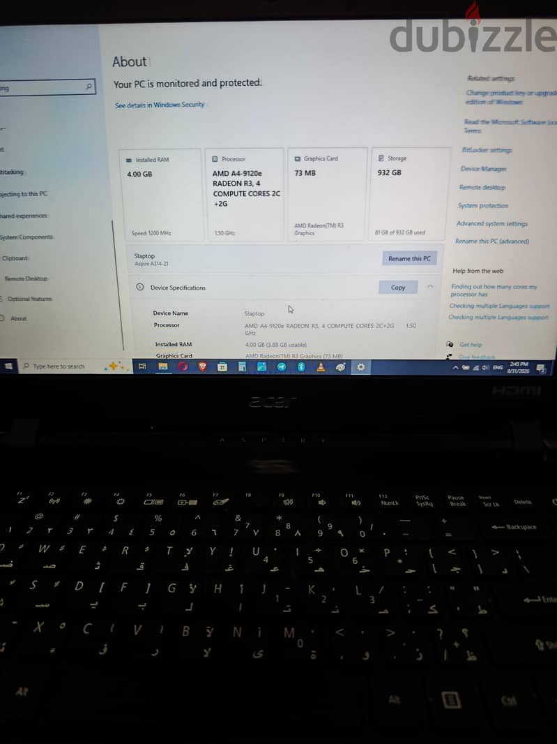 لاب توب Acer Aspire 3 10