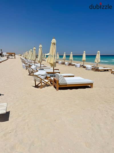 Fully finished chalet with ACs for sale with a sea view in Dose, Ras El Hekma, North Coast.  Next to La Vista Bay and The Waterway  Unit size: 88 mete